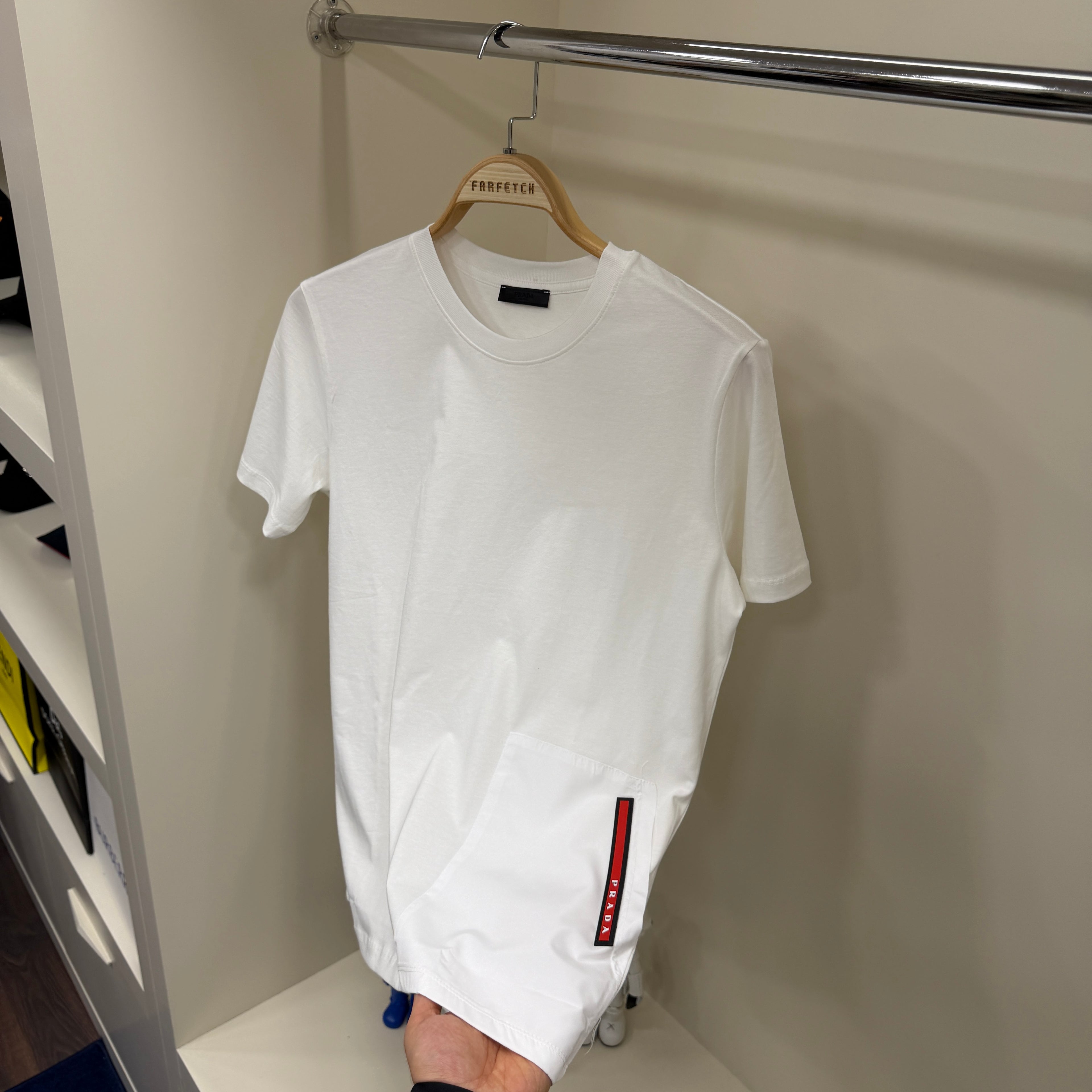 Prada Bel Detay Beyaz T-Shirt