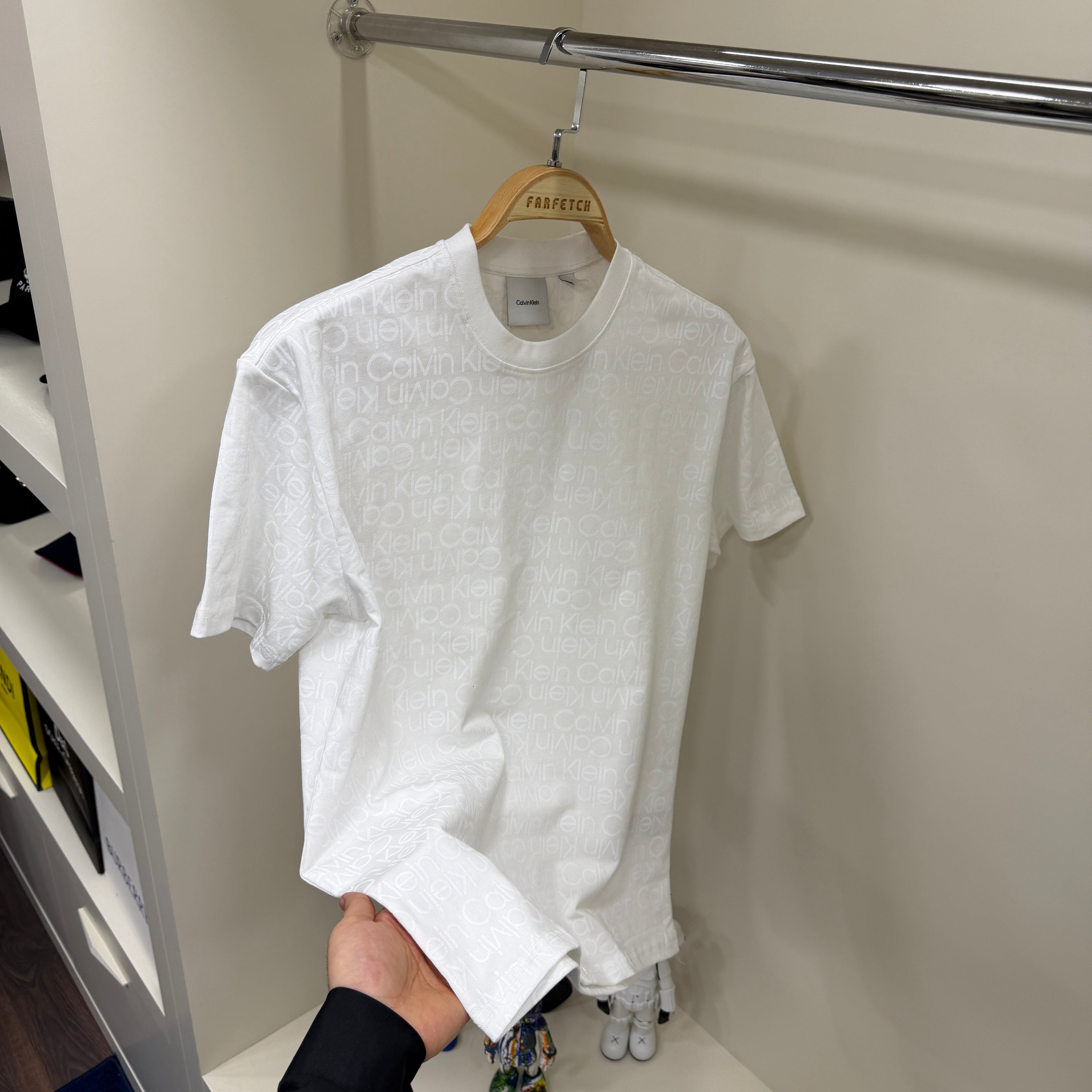 Calvin Klein Full Baskı Beyaz T-Shirt
