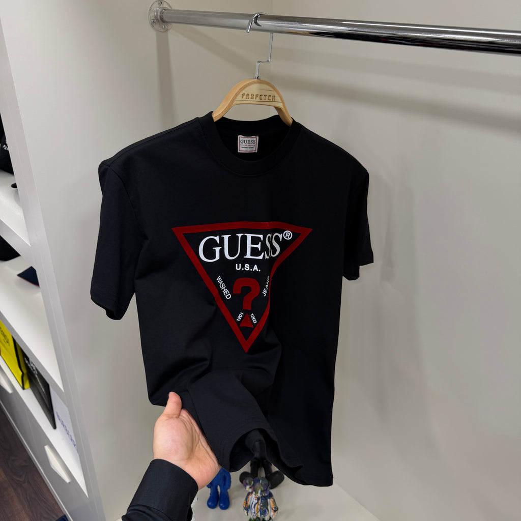 Guess Kadife Siyah  T-Shirt