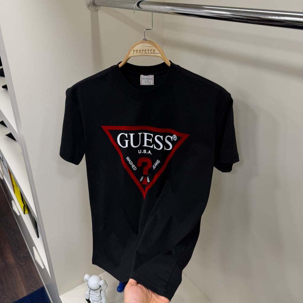 Guess Kadife Siyah  T-Shirt