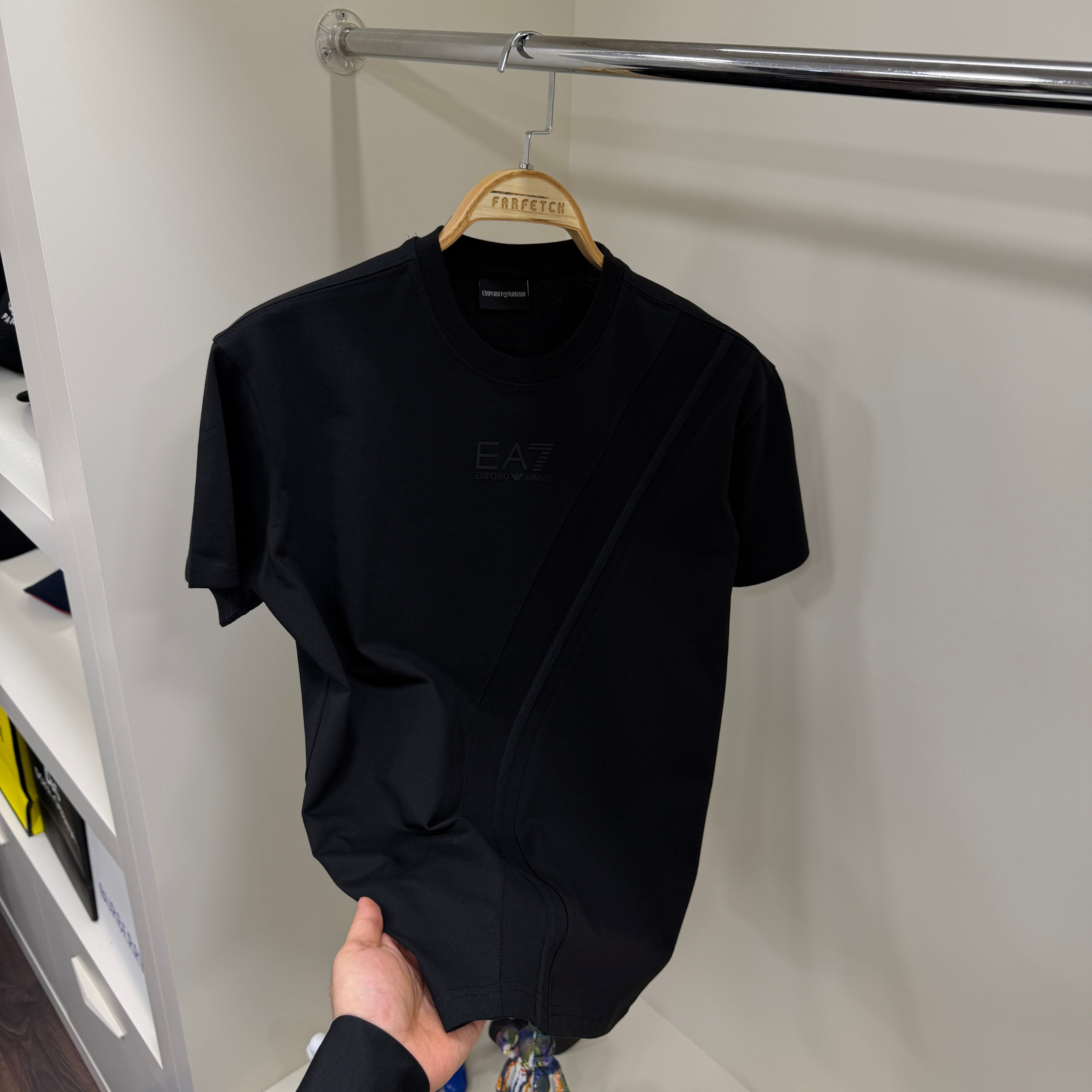 Emporio Armani Göğüs Detay Siyah  T-Shirt