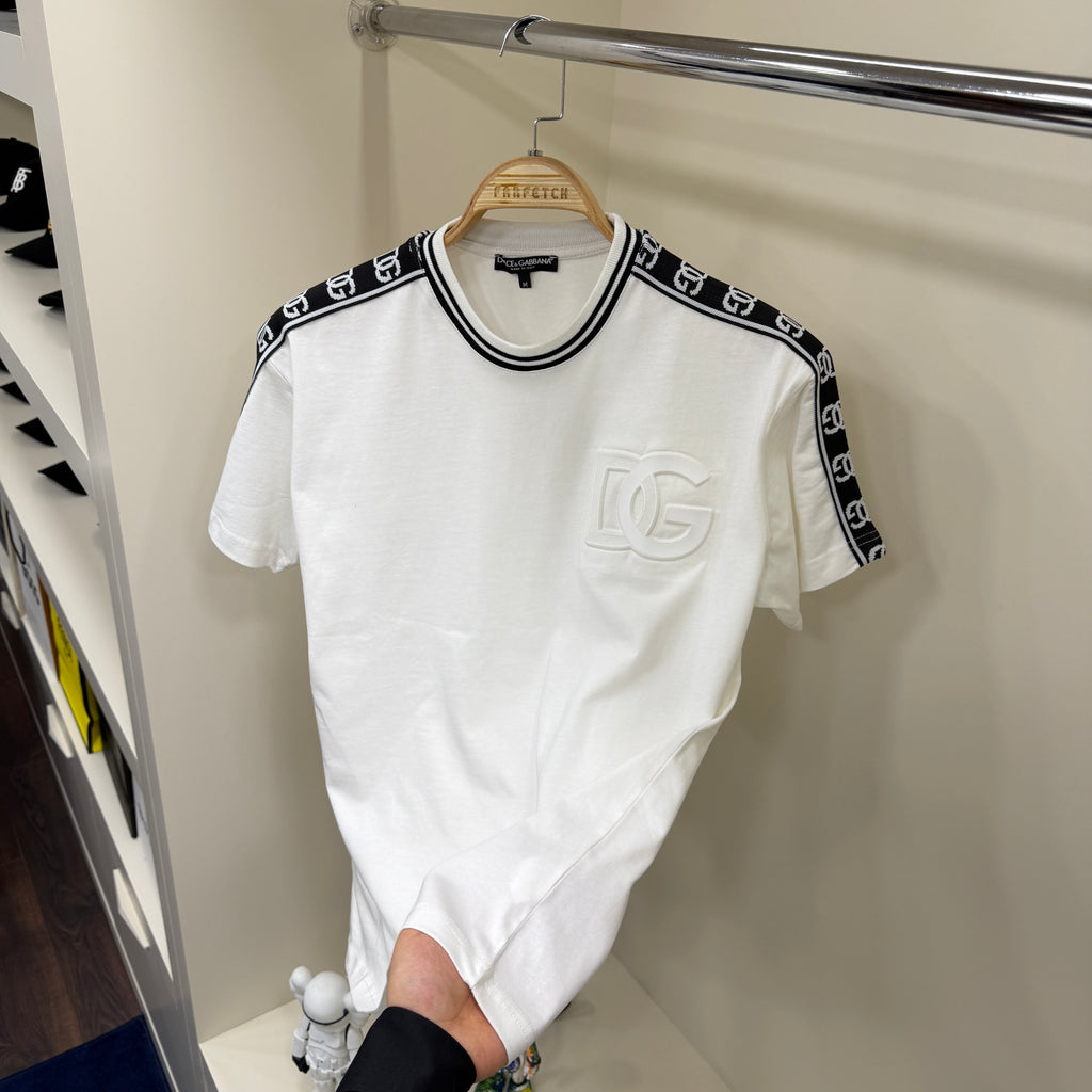 Dolce Gabbana Omuz Detay Beyaz T-Shirt