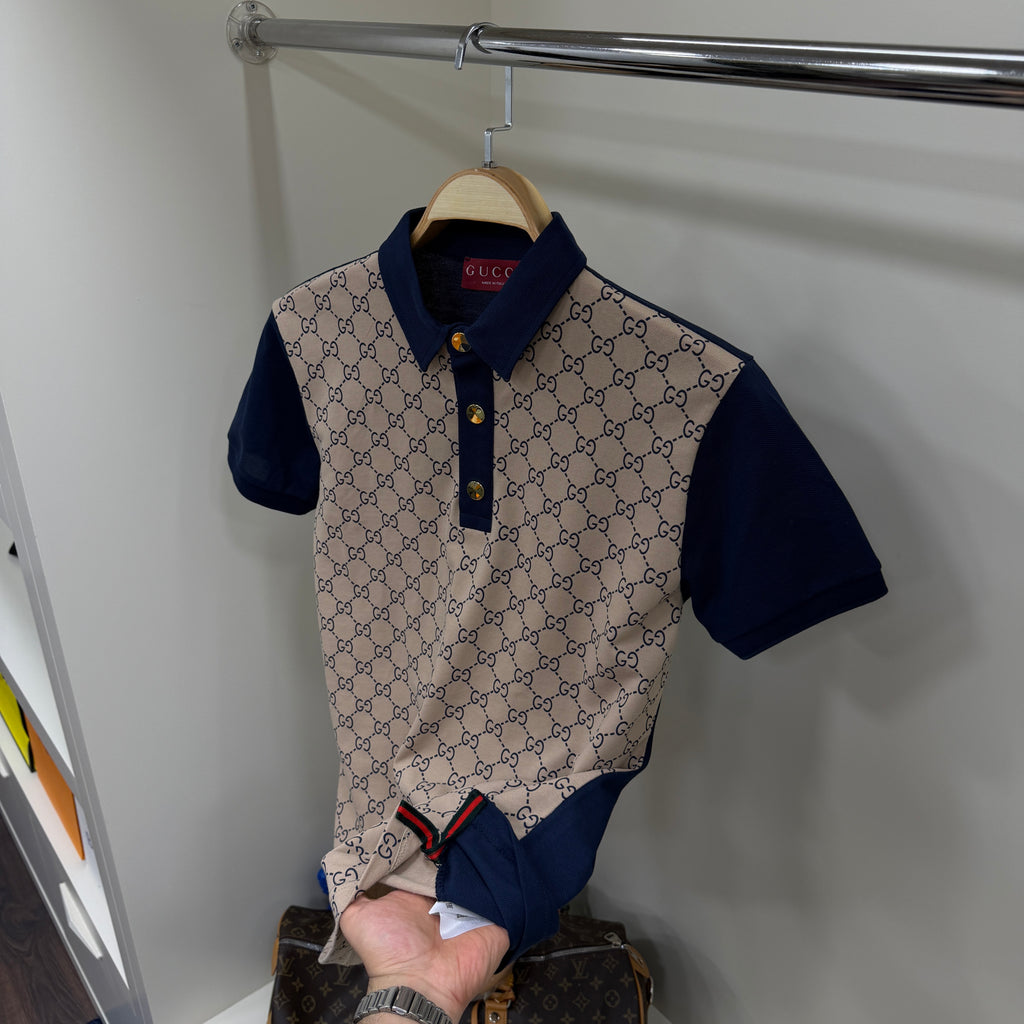 Gucci Lacivert Polo Yaka Tshirt