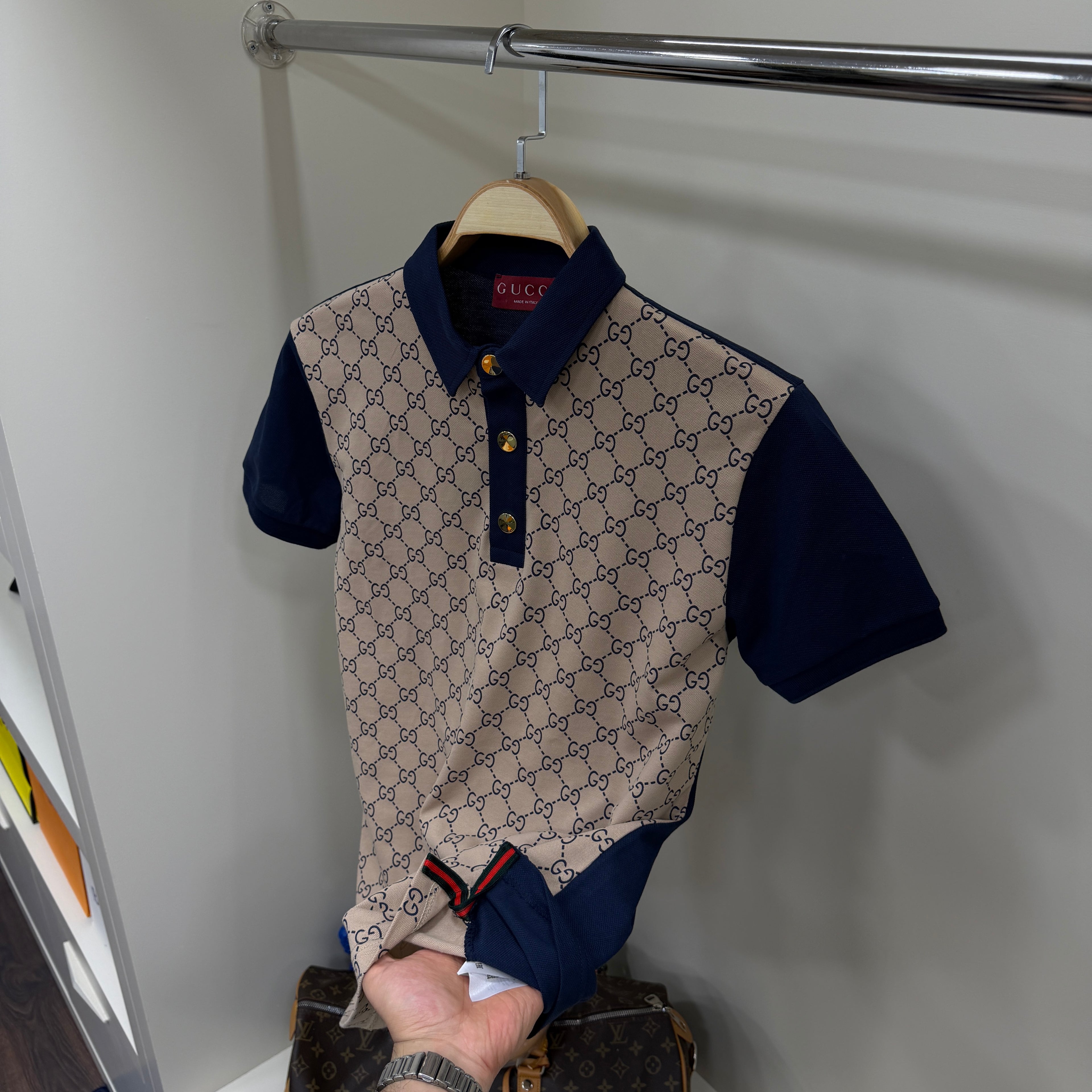 Gucci Lacivert Polo Yaka Tshirt