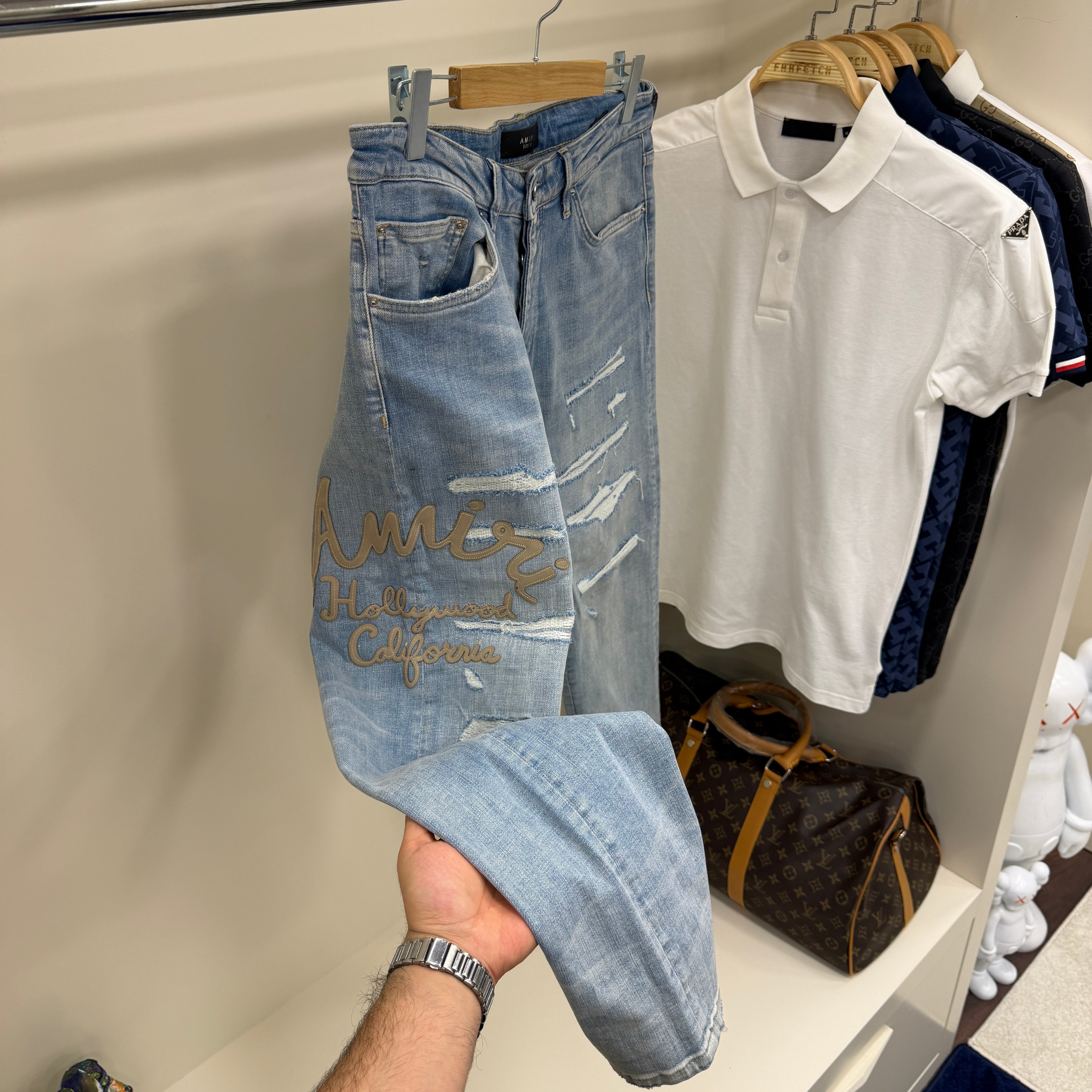 Amırı Nakış Mavi  Kot Pantolon