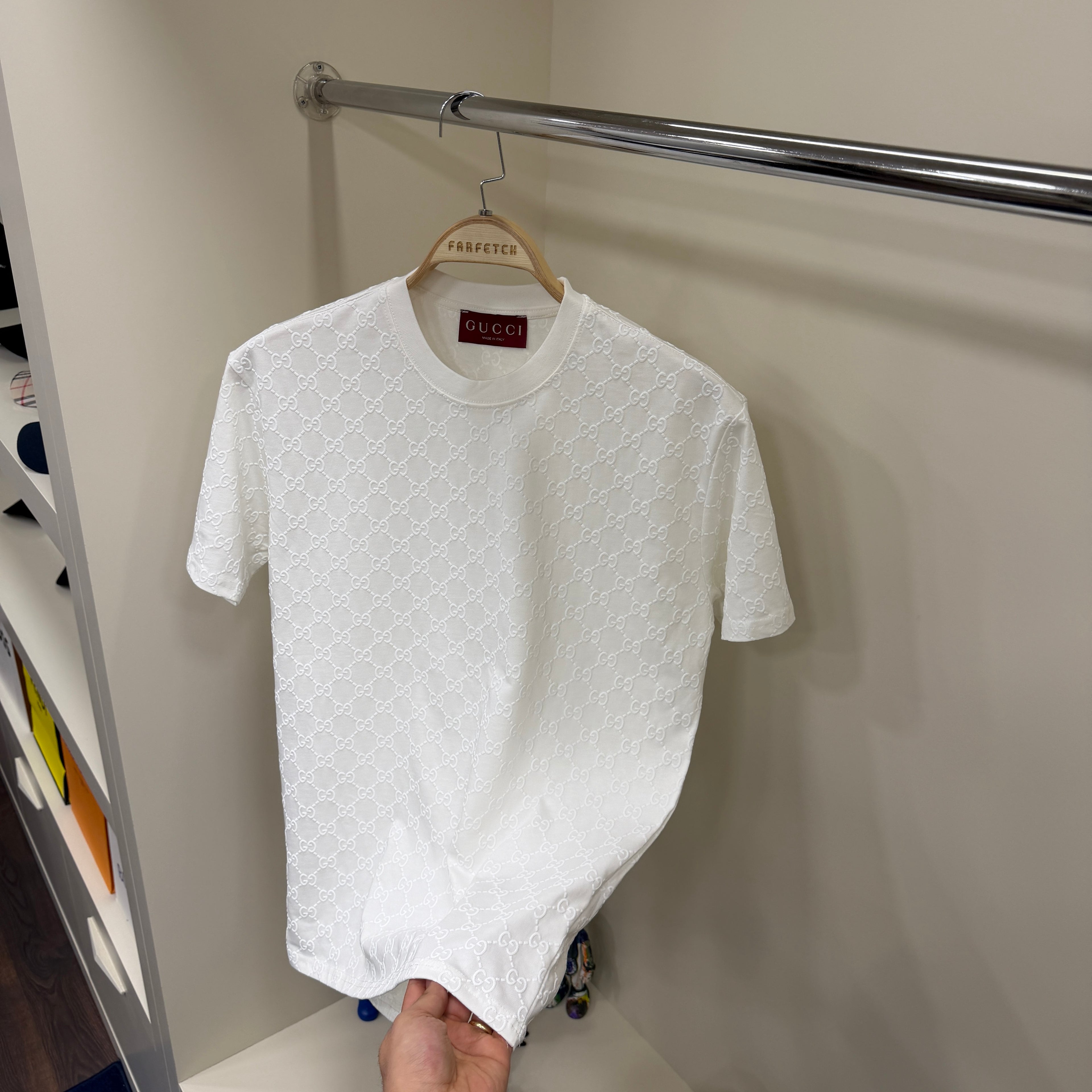 Gucci Full Baskı Beyaz T-Shirt