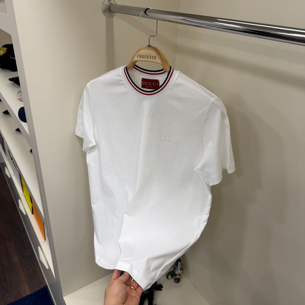 Gucci Beyaz Yaka Detay T-Shirt