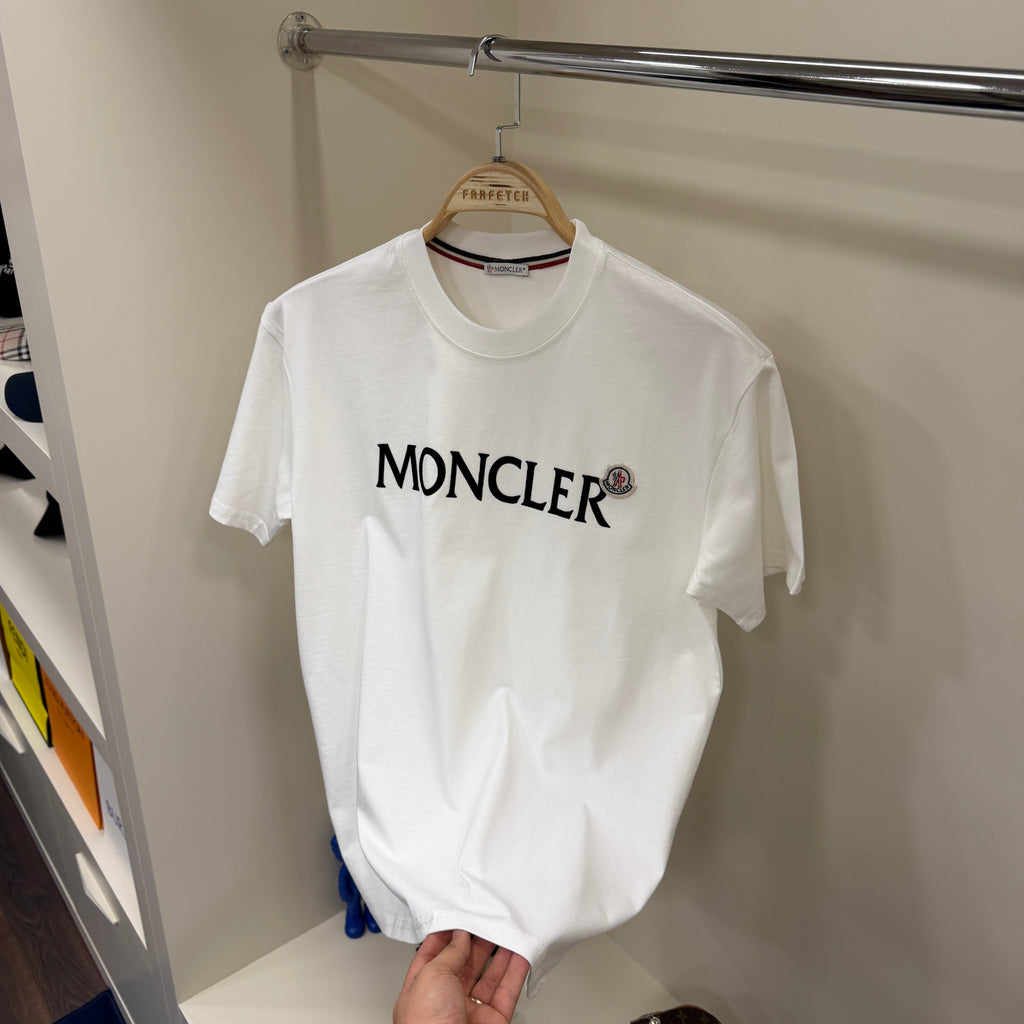 Moncler Baskılı Beyaz T-Shirt
