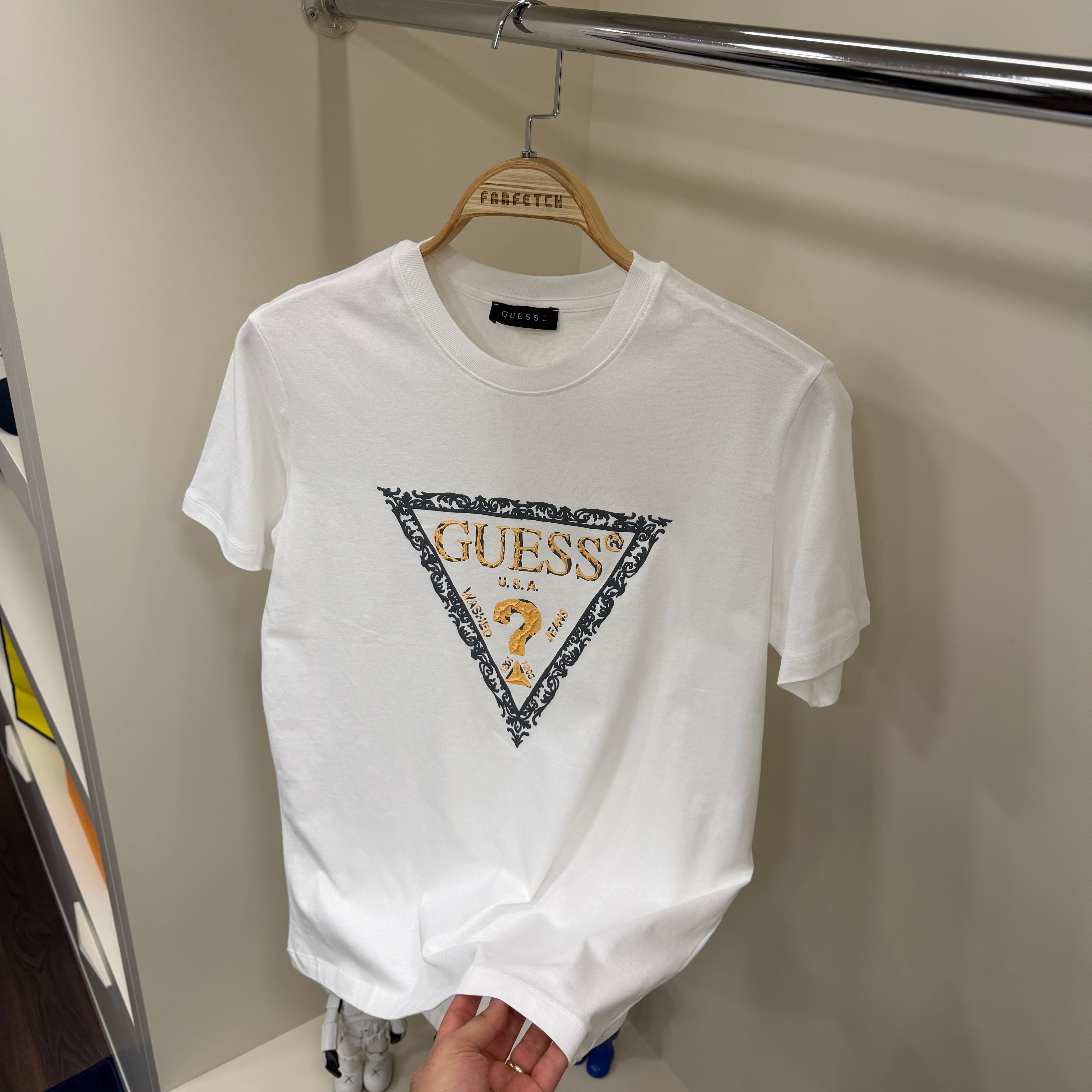 Guess Baskı Beyaz T-Shirt
