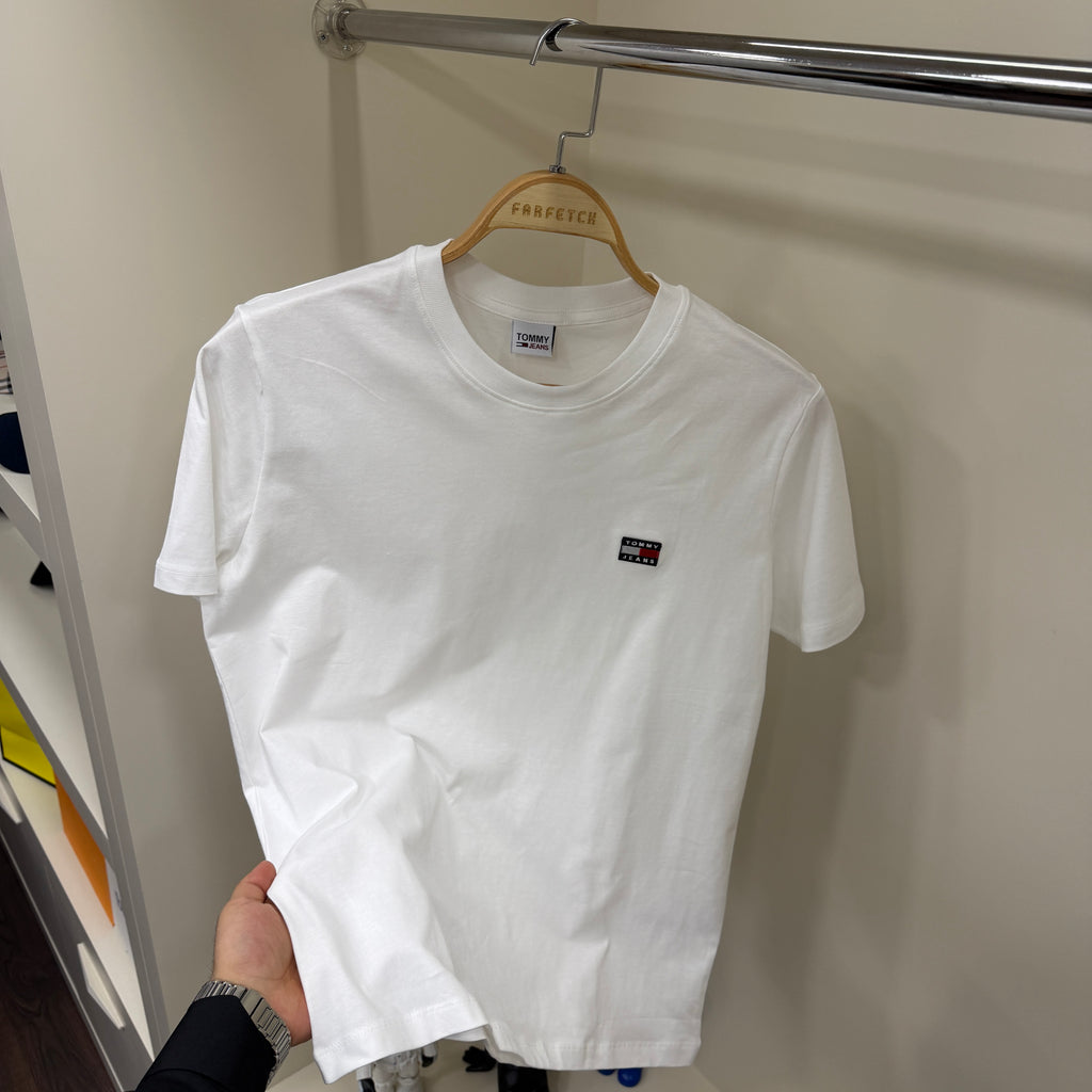 Tommy Hilfiger Nakış Logo Beyaz T-Shirt