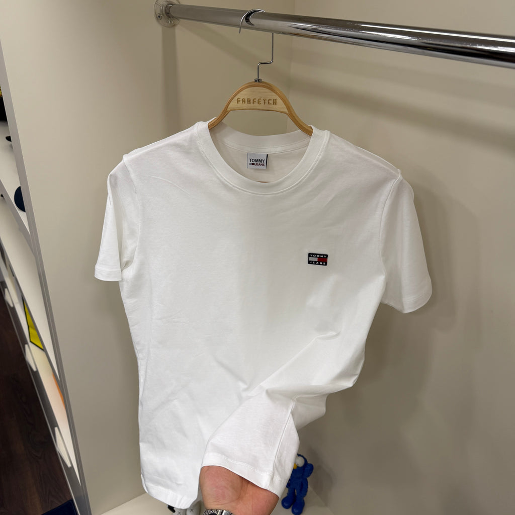 Tommy Hilfiger Nakış Logo Beyaz T-Shirt