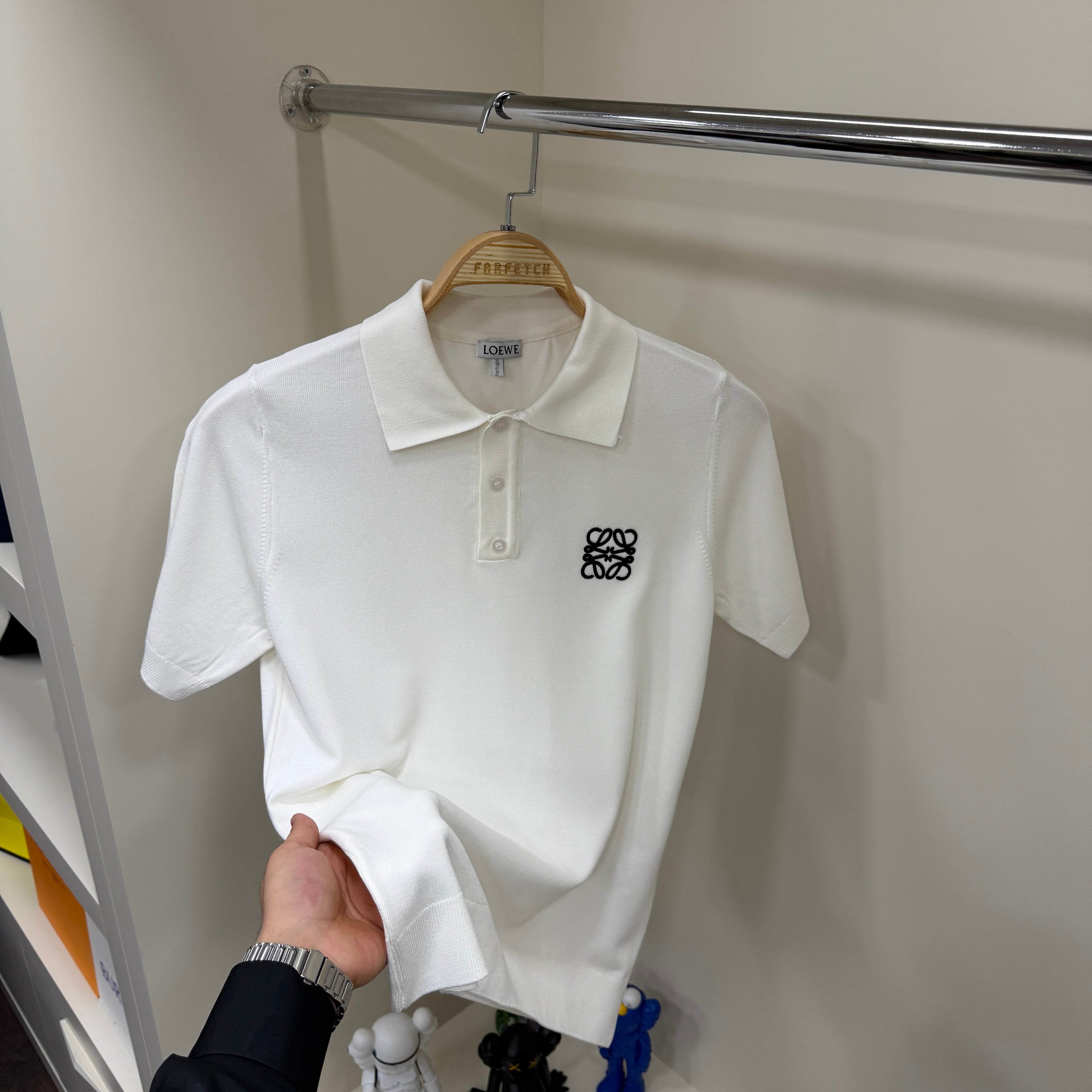 Loewe Beyaz Yakalı Örme Tshirt