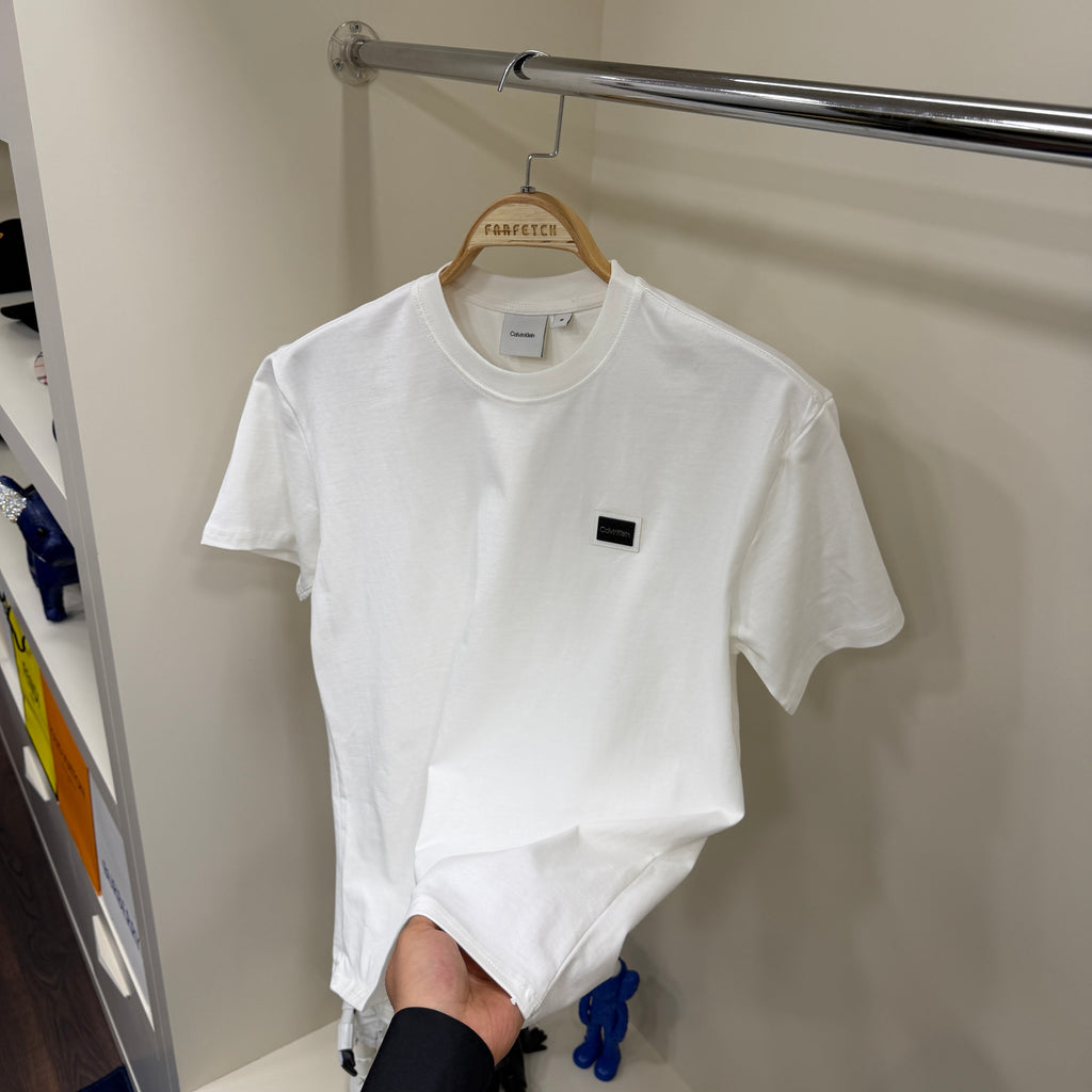 Calvin Klein Kare Logo Beyaz T-Shirt