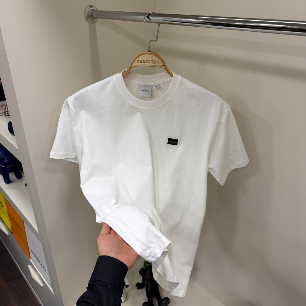 Calvin Klein Kare Logo Beyaz T-Shirt