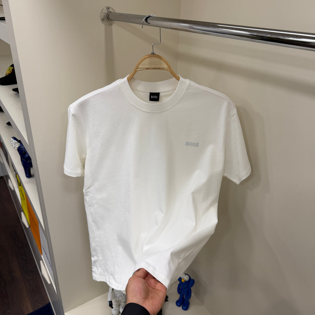 Hugo Boos Küçük Yazı Beyaz T-Shirt