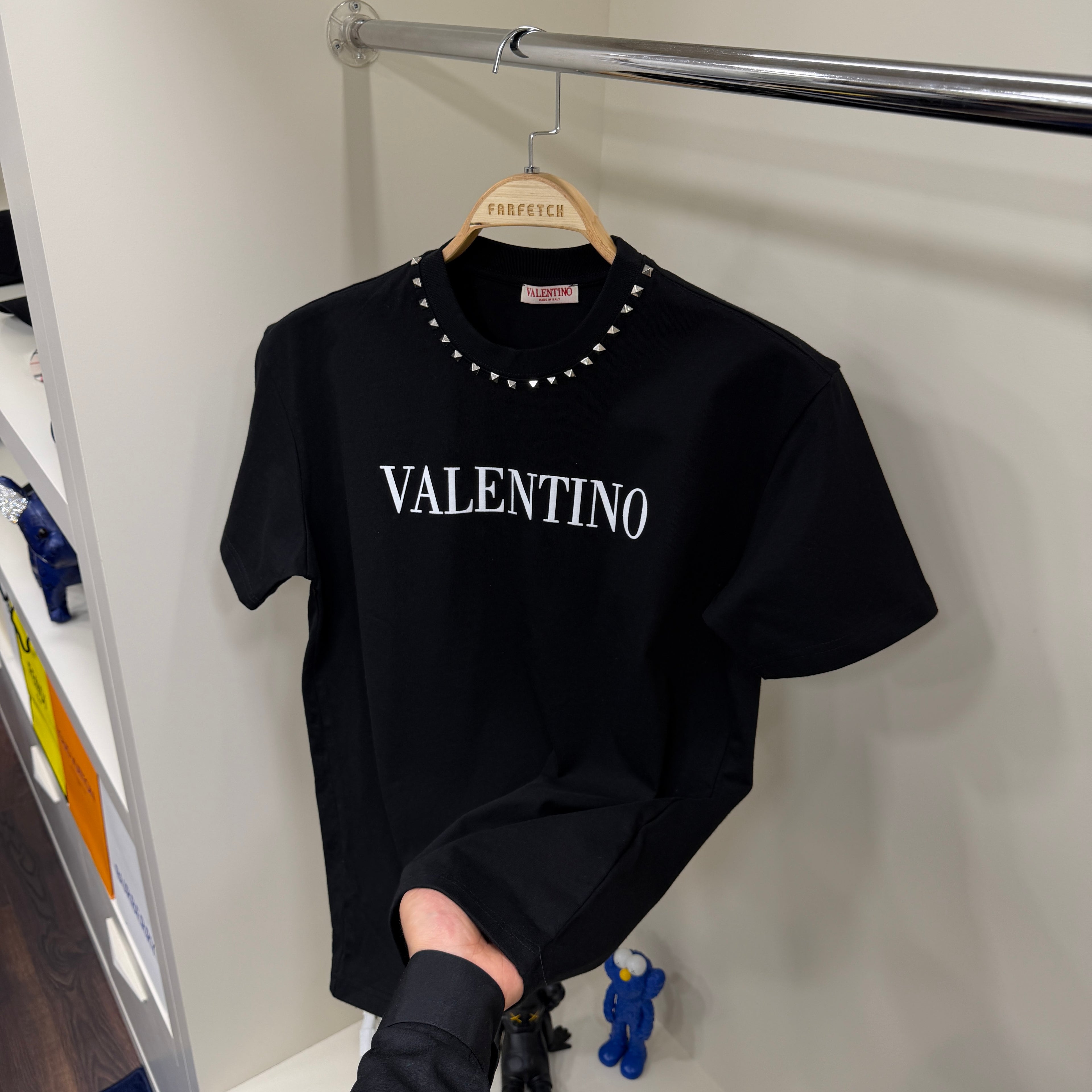 Valentino Yaka Detay Siyah T-Shirt