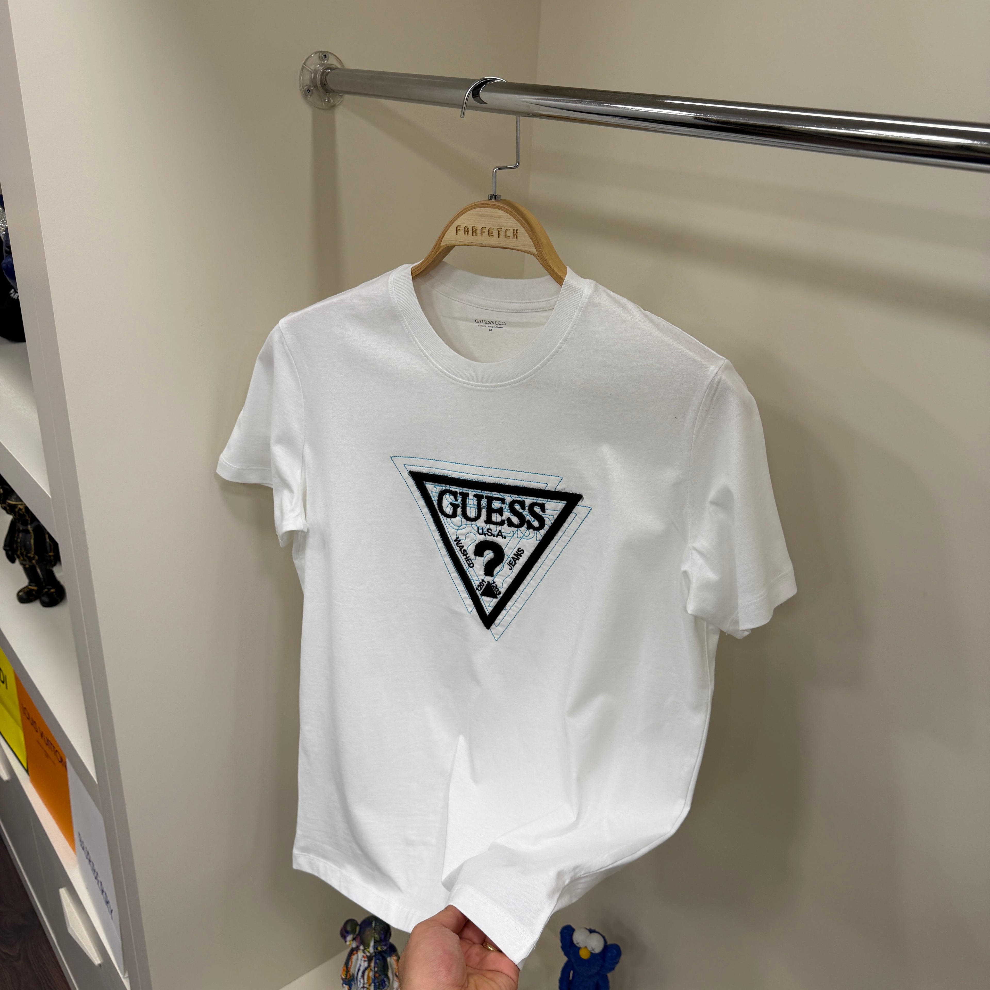 Guess Nakış Beyaz T-Shirt