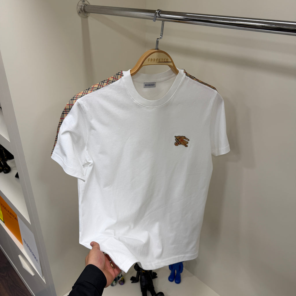 Burberry Omuz Detay Beyaz T-Shirt