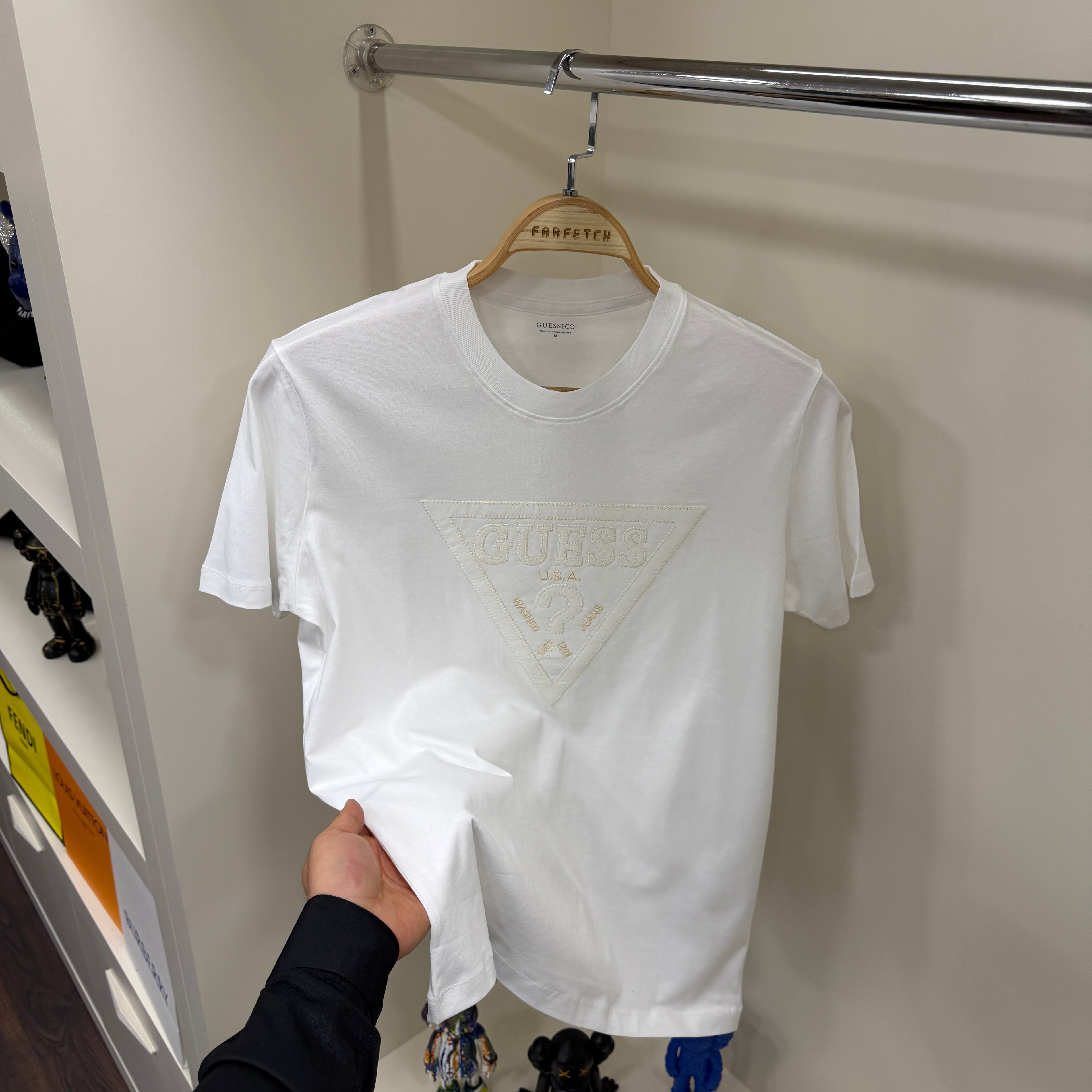Guess Nakış Beyaz T-Shirt