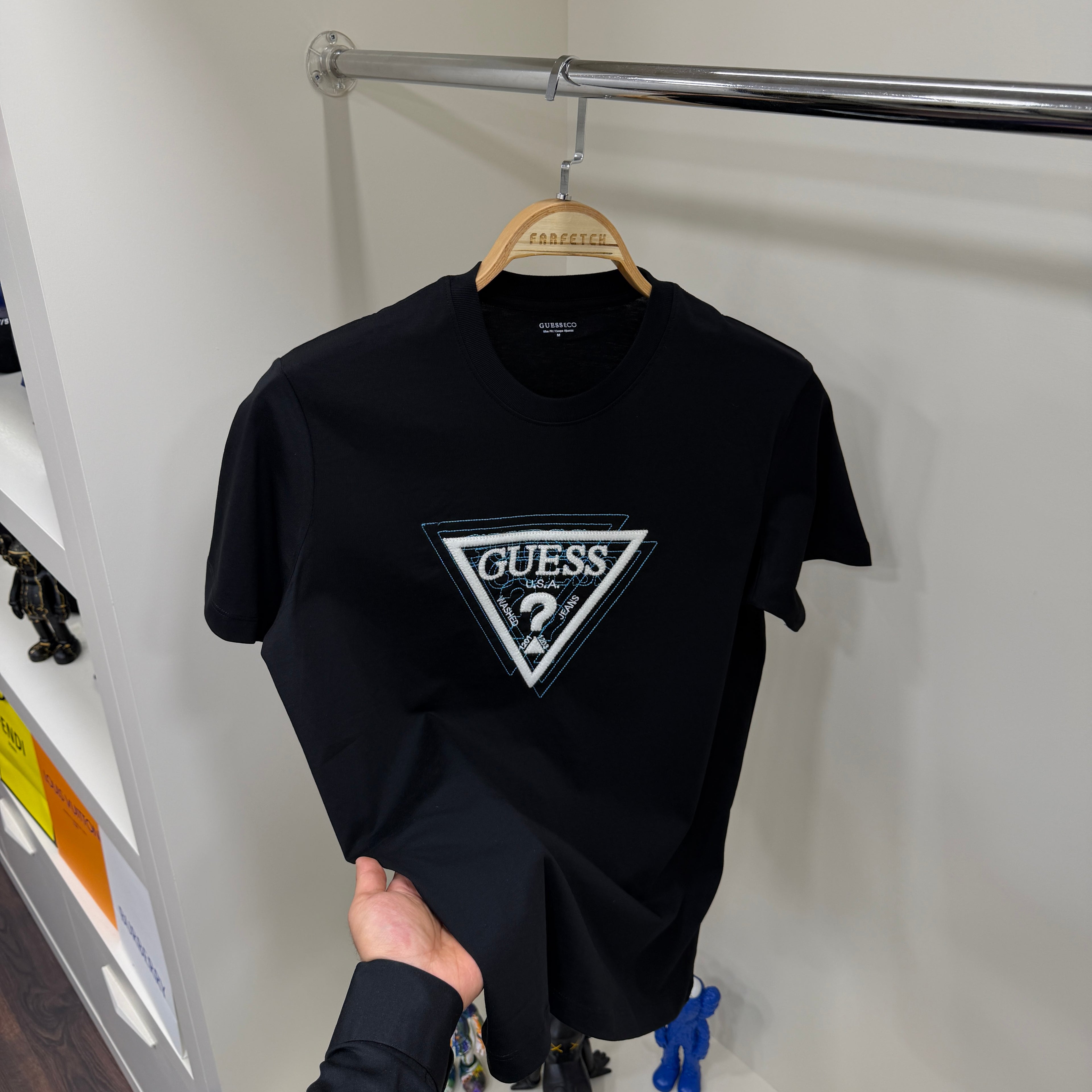 Guess Nakış Siyah T-Shirt
