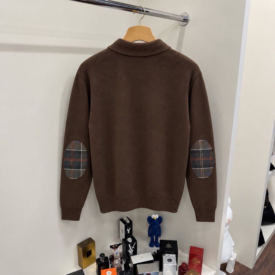 Barbour %100 Pamuk Yarım Fermuar Örme Triko