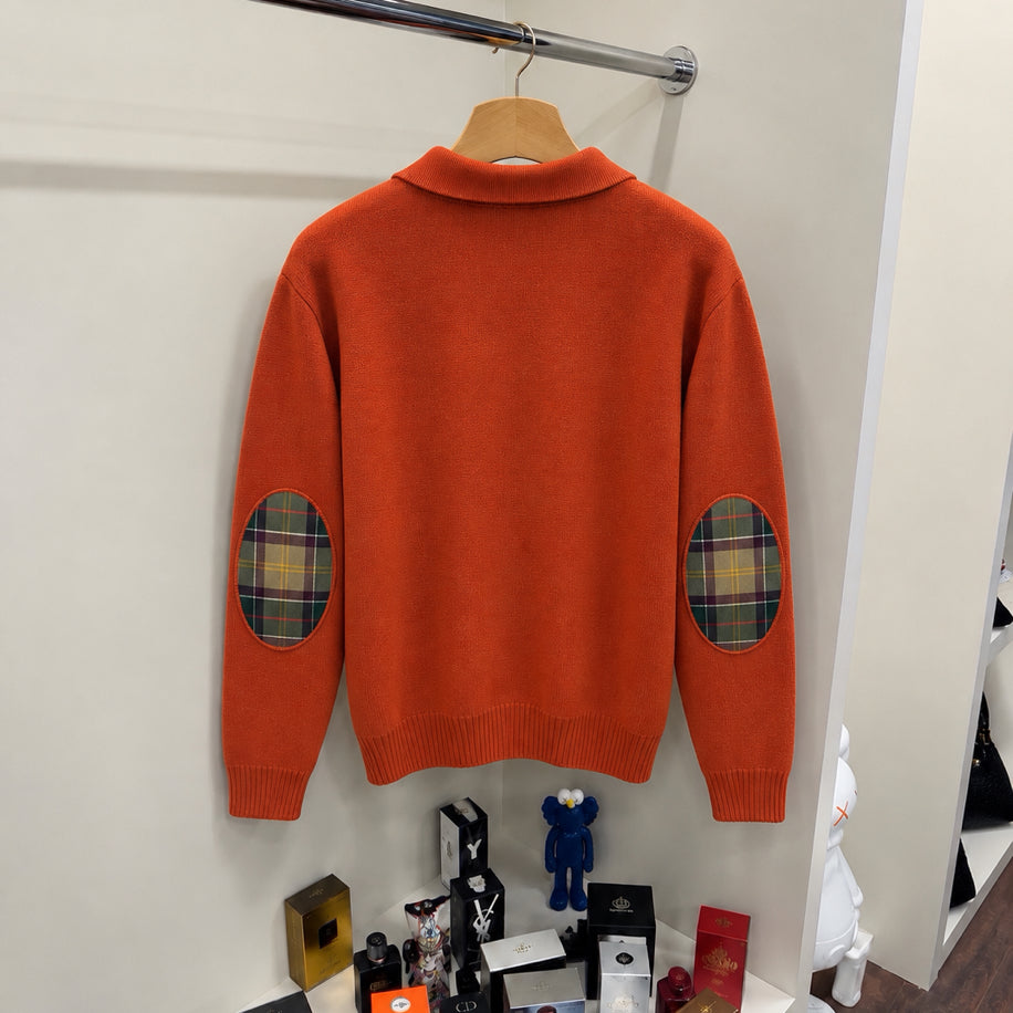 Barbour %100 Pamuk Yarım Fermuar Örme Triko