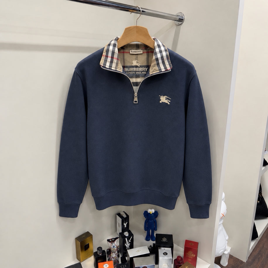 Burberry Yarım Fermuarlı Sweatshirt Lacivert