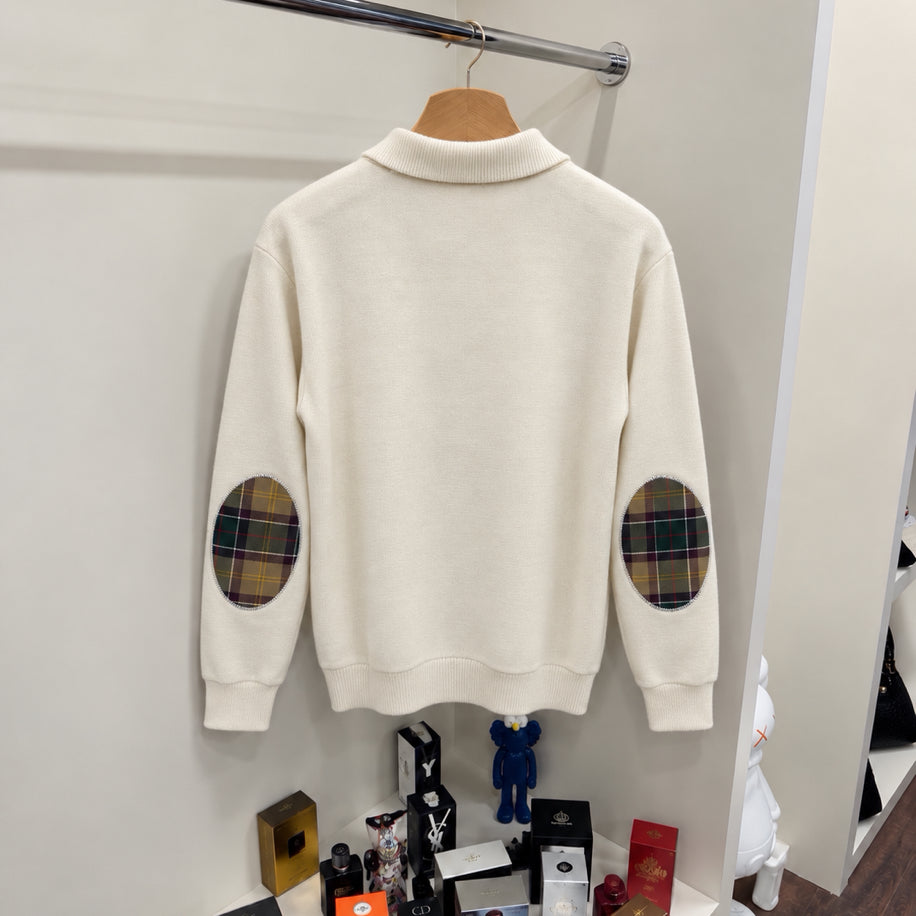 Barbour %100 Pamuk Yarım Fermuar Örme Triko