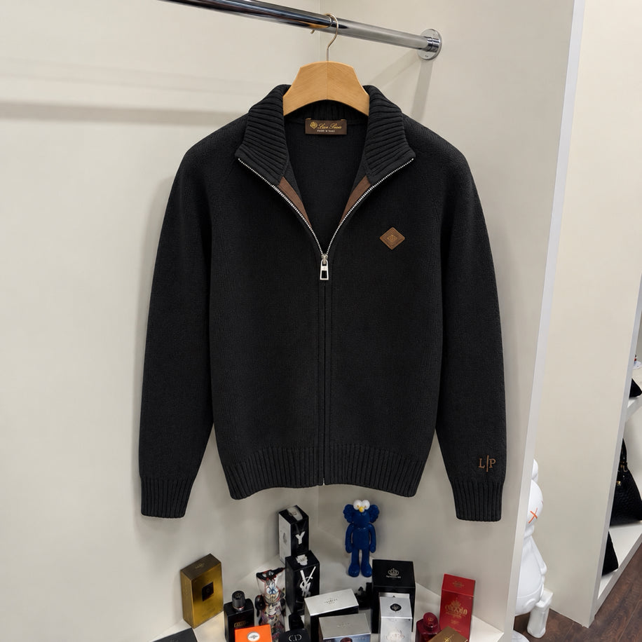 Loro Piana %100 Kaşmir Hattuş Örme Hırka Siyah