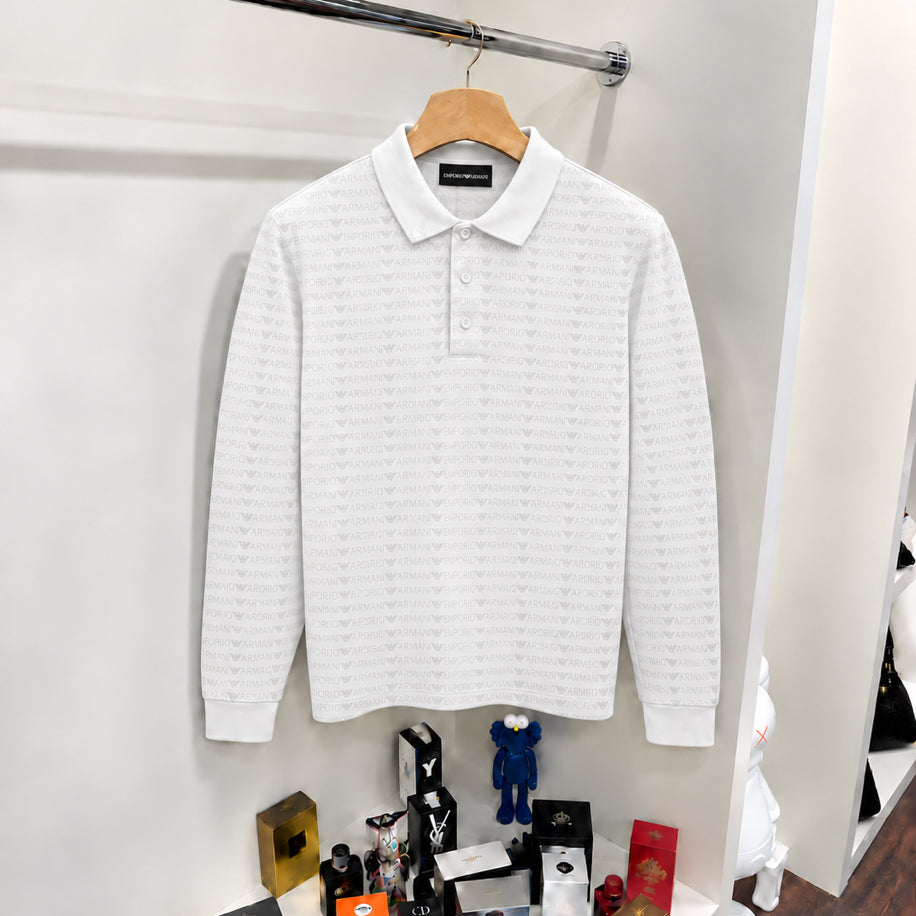 Emporio Armani Yakalı Sweatshirt Beyaz