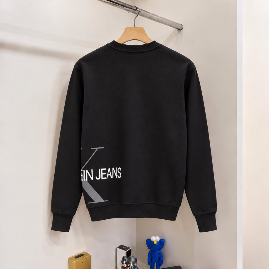 Bel Ön-Arka Detay Sweatshirt Siyah