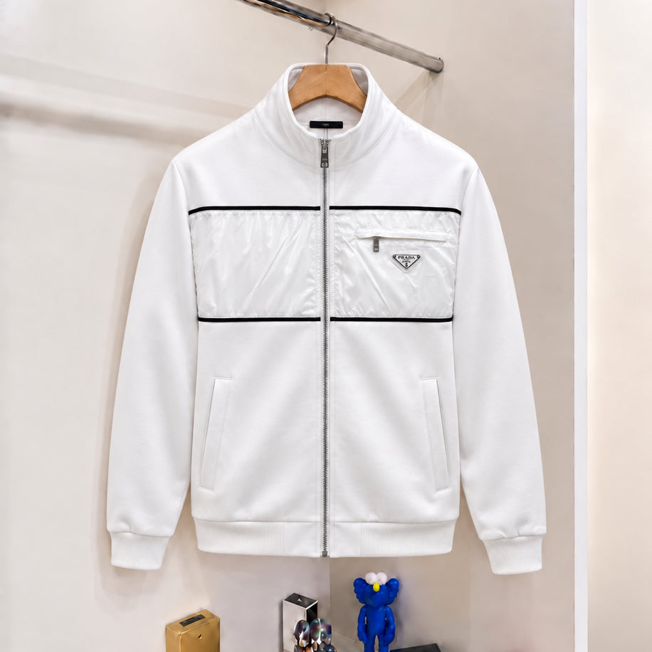 Prada Fermuarlı Hırka Beyaz
