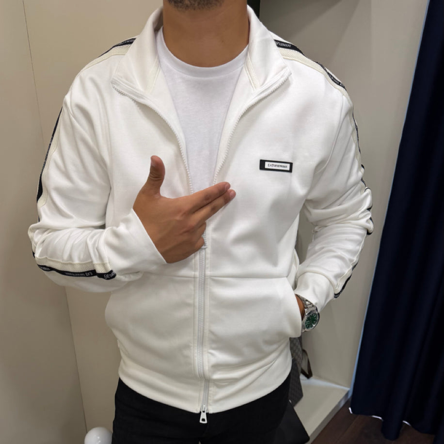 Emporio Armani Fermuarlı Hırka Beyaz