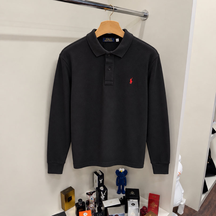 Logo Yakalı Sweatshirt Siyah
