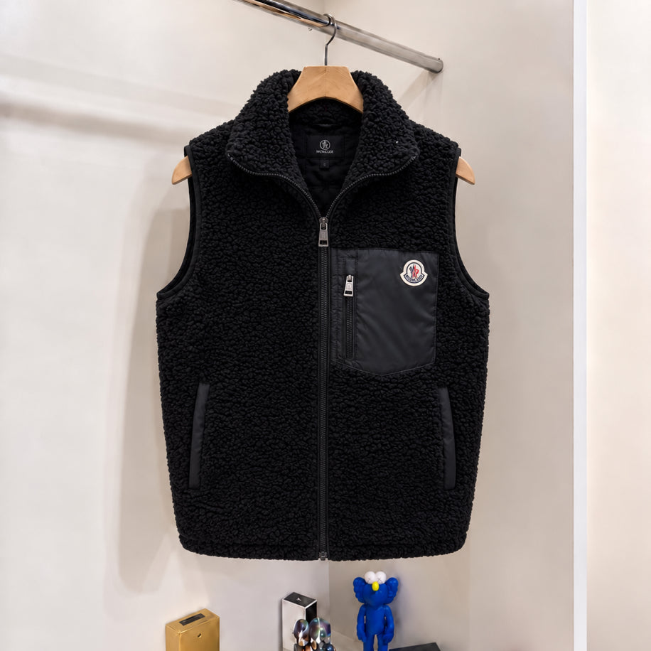 Moncler Peluş Premium Yelek Siyah