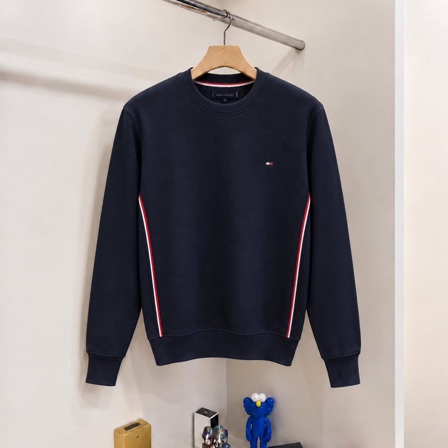 Şerit Detay Sweatshirt Lacivert