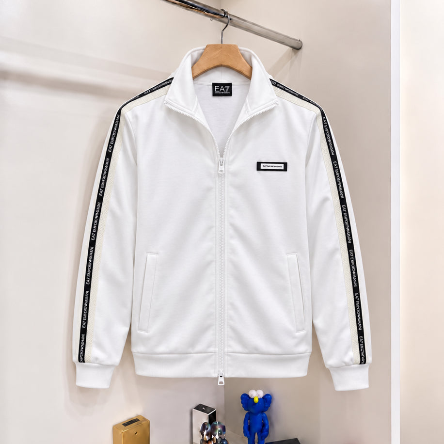 Emporio Armani Fermuarlı Hırka Beyaz