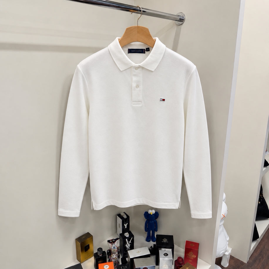 Logo Yakalı Sweatshirt Beyaz