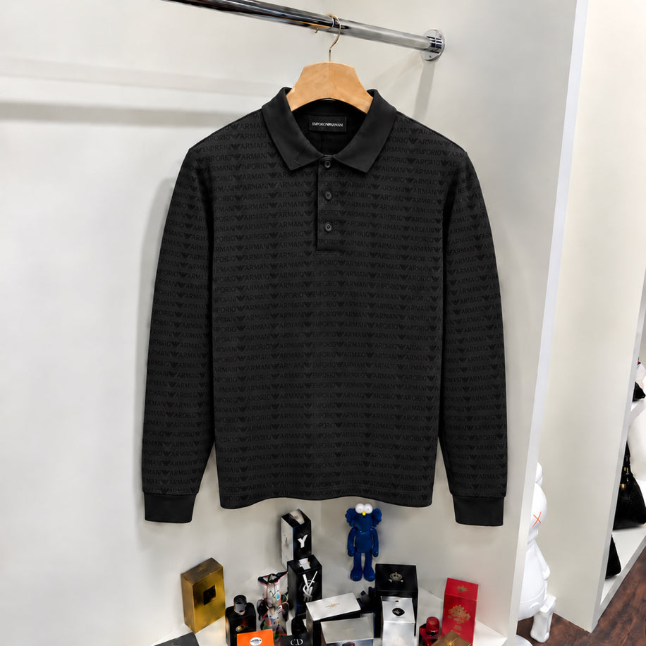 Emporio Armani Yakalı Sweatshirt Siyah