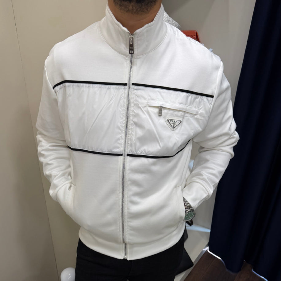 Prada Fermuarlı Hırka Beyaz