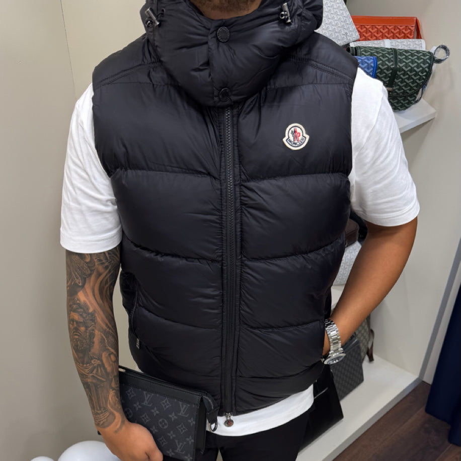 Moncler Çıkarılabilir Kapüşon Premium Yelek Siyah