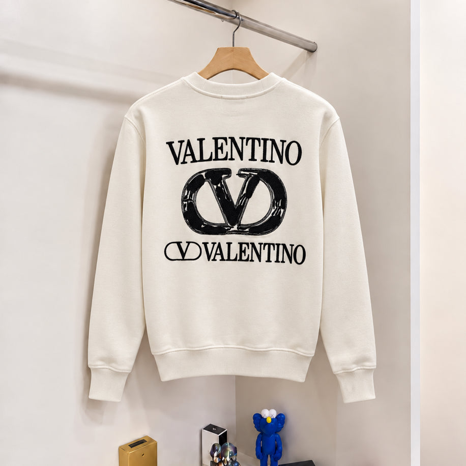 Valentino Ön-Arka Detay Sweatshirt Beyaz