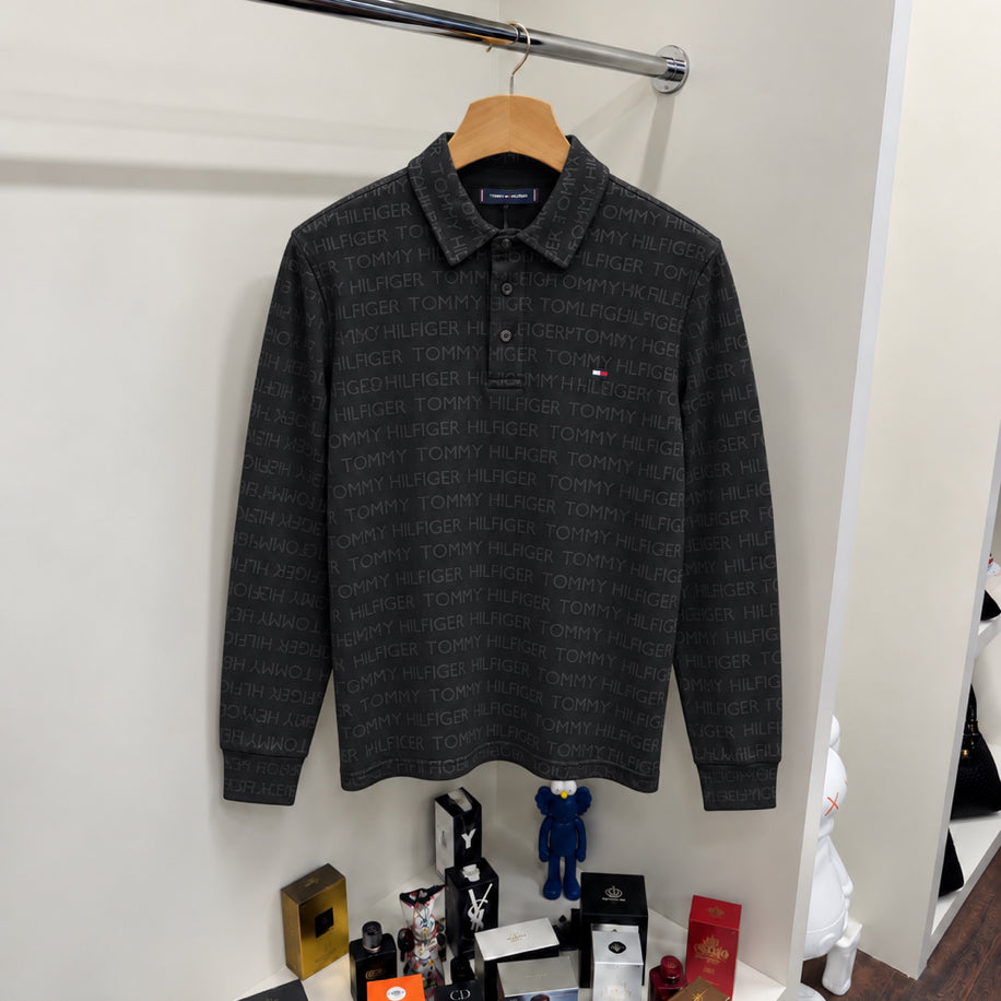 Yakalı Sweatshirt Siyah