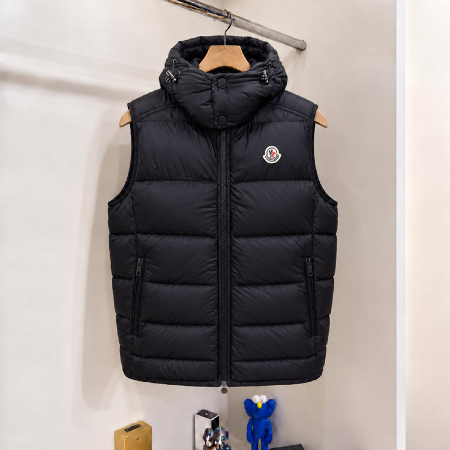 Moncler Çıkarılabilir Kapüşon Premium Yelek Siyah