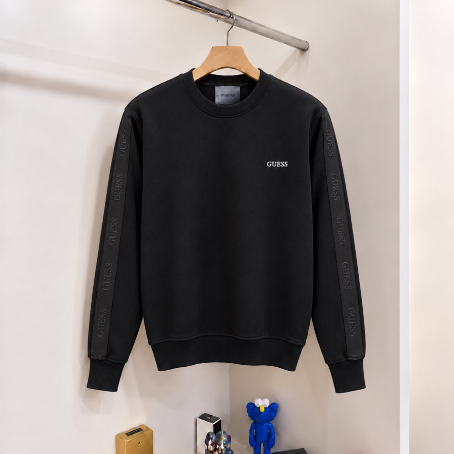 Kol Detay Sweatshirt Siyah