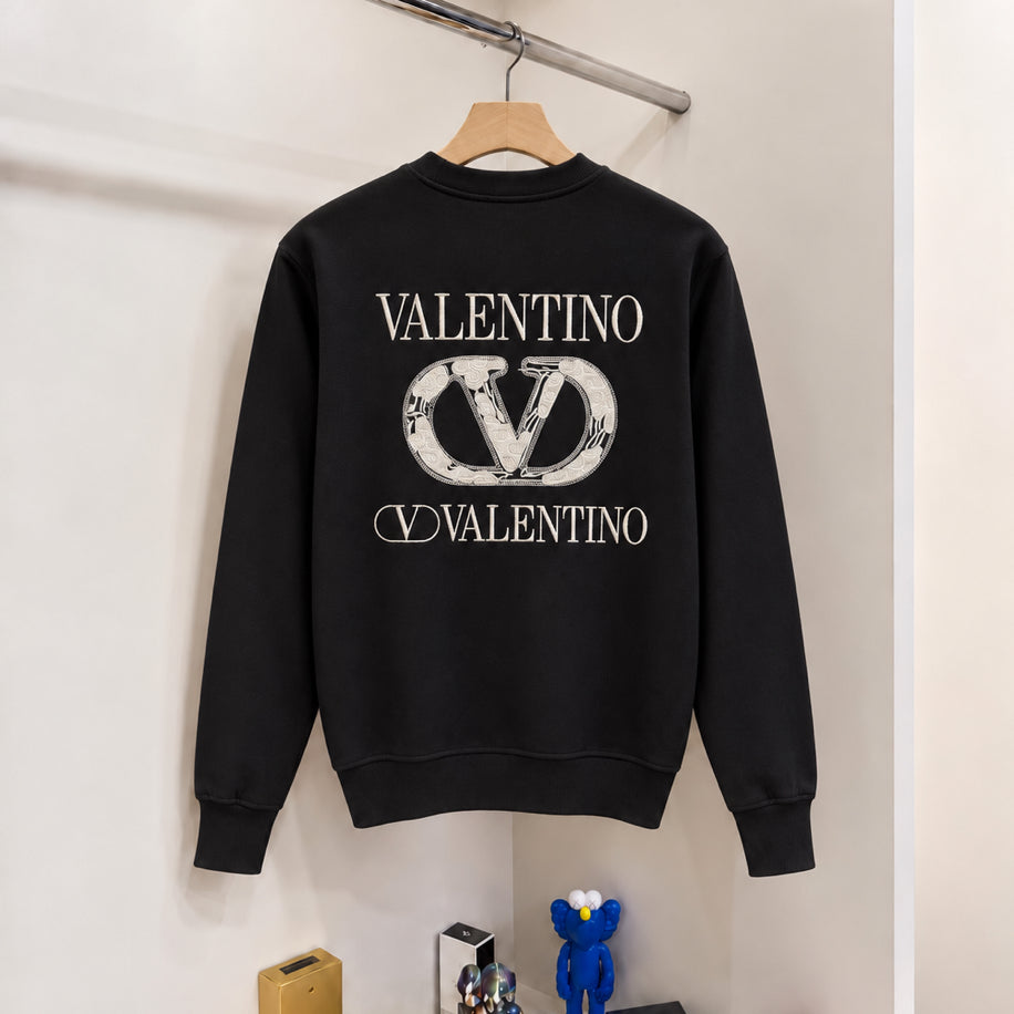 Valentino Ön-Arka Detay Sweatshirt Siyah