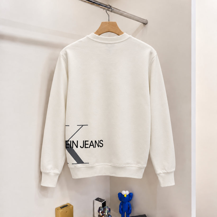 Bel Ön-Arka Detay Sweatshirt Beyaz