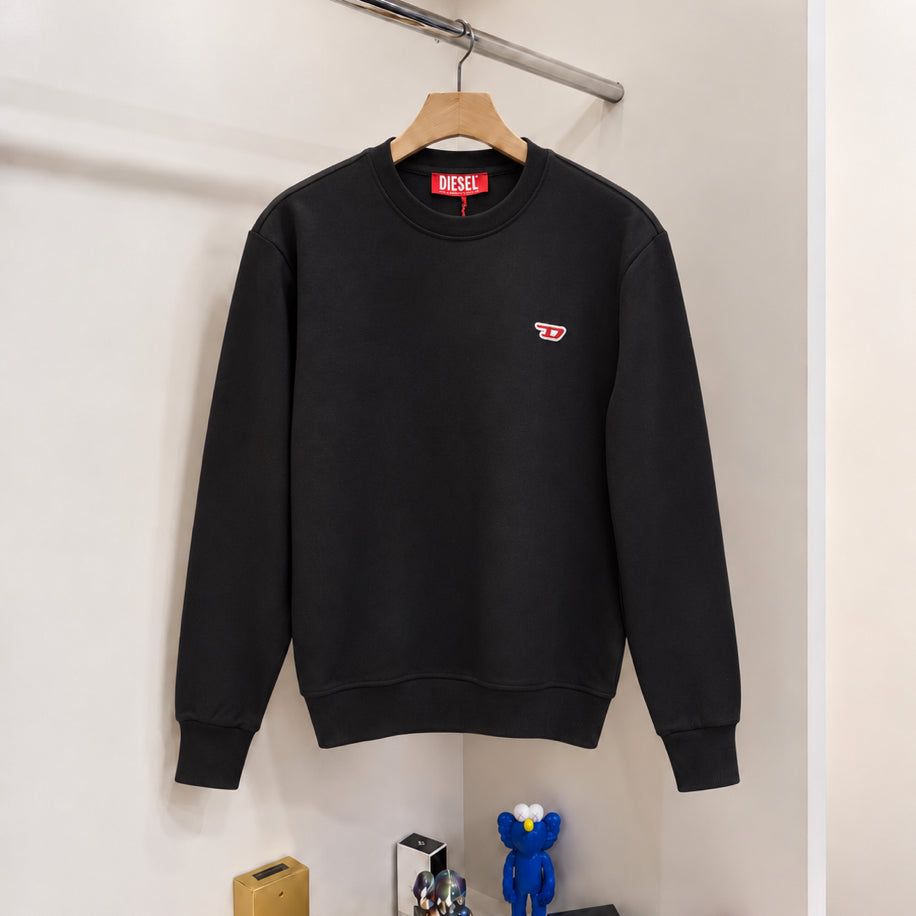 Diesel Nakış Logo Sweatshirt Siyah