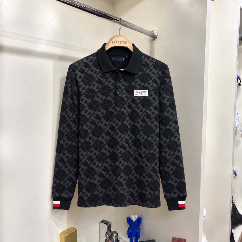 Yakalı Sweatshirt Siyah