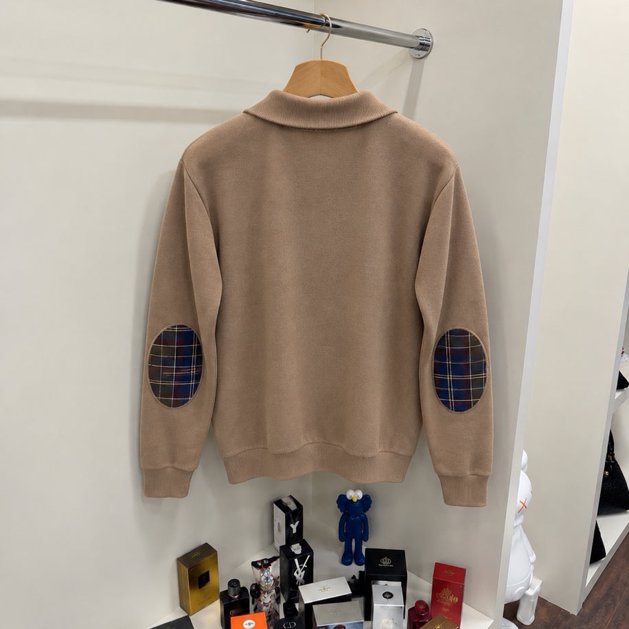 Barbour %100 Pamuk Yarım Fermuar Örme Triko